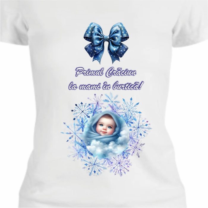 Tricou Personalizat Craciun, Dama, Gravida, TC62 - imagine 2