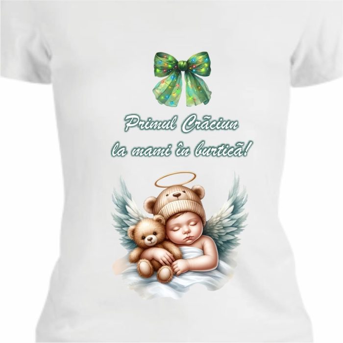Tricou Personalizat Craciun, Dama, Gravida, TC63 - imagine 2