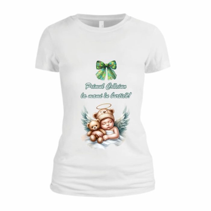Tricou Personalizat Craciun, Dama, Gravida, TC63 - imagine 1