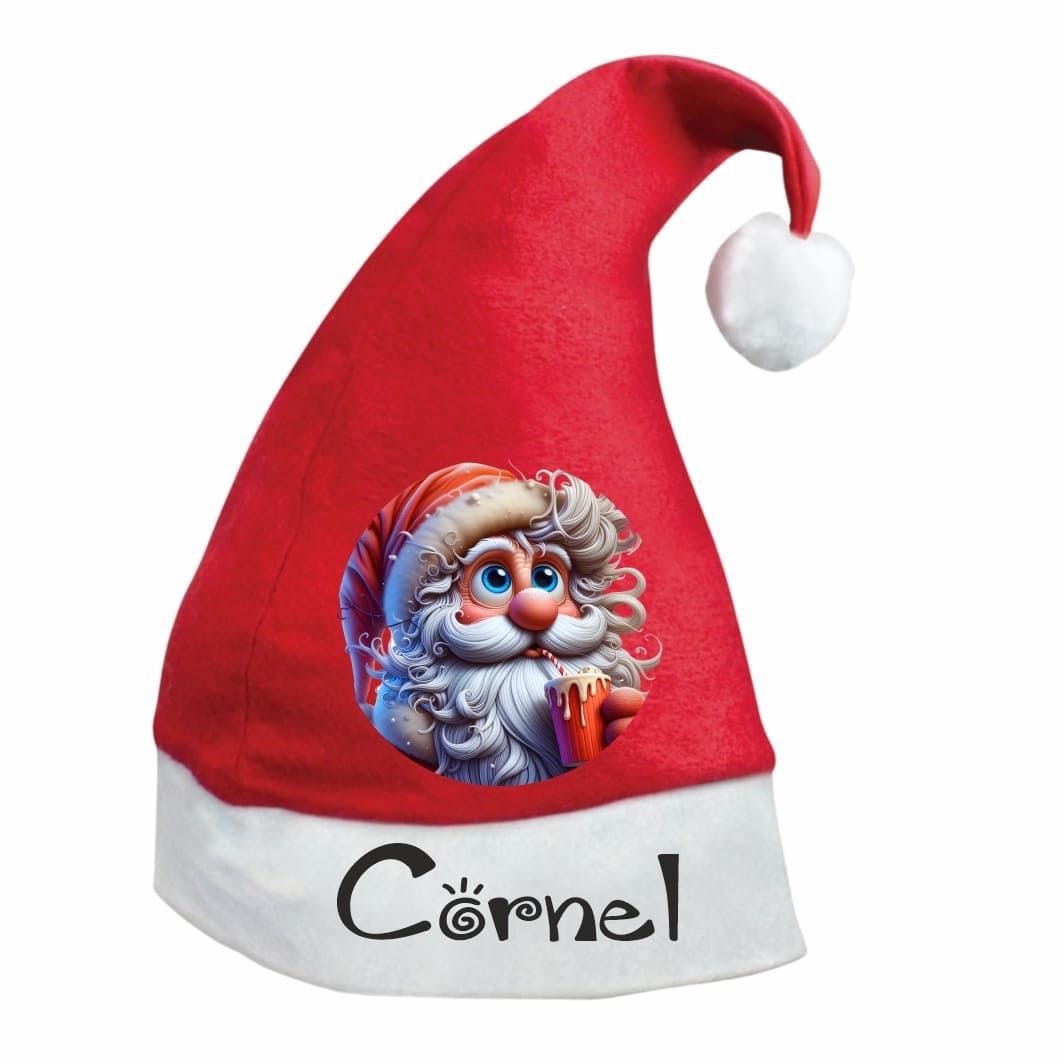 caciula mos craciun personalizata cana