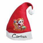 caciula mos craciun personalizata fetita sanie