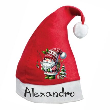 caciula mos craciun personalizata gnom pescuit