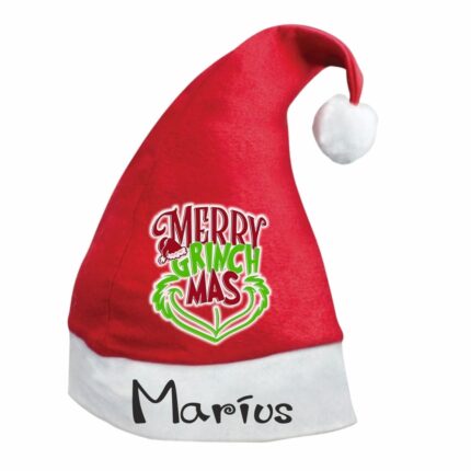 caciula mos craciun personalizata grinch