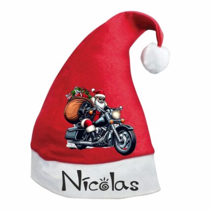 caciula mos craciun personalizata motocicleta