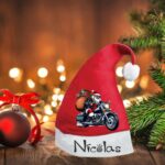 caciula mos craciun personalizata motocicleta