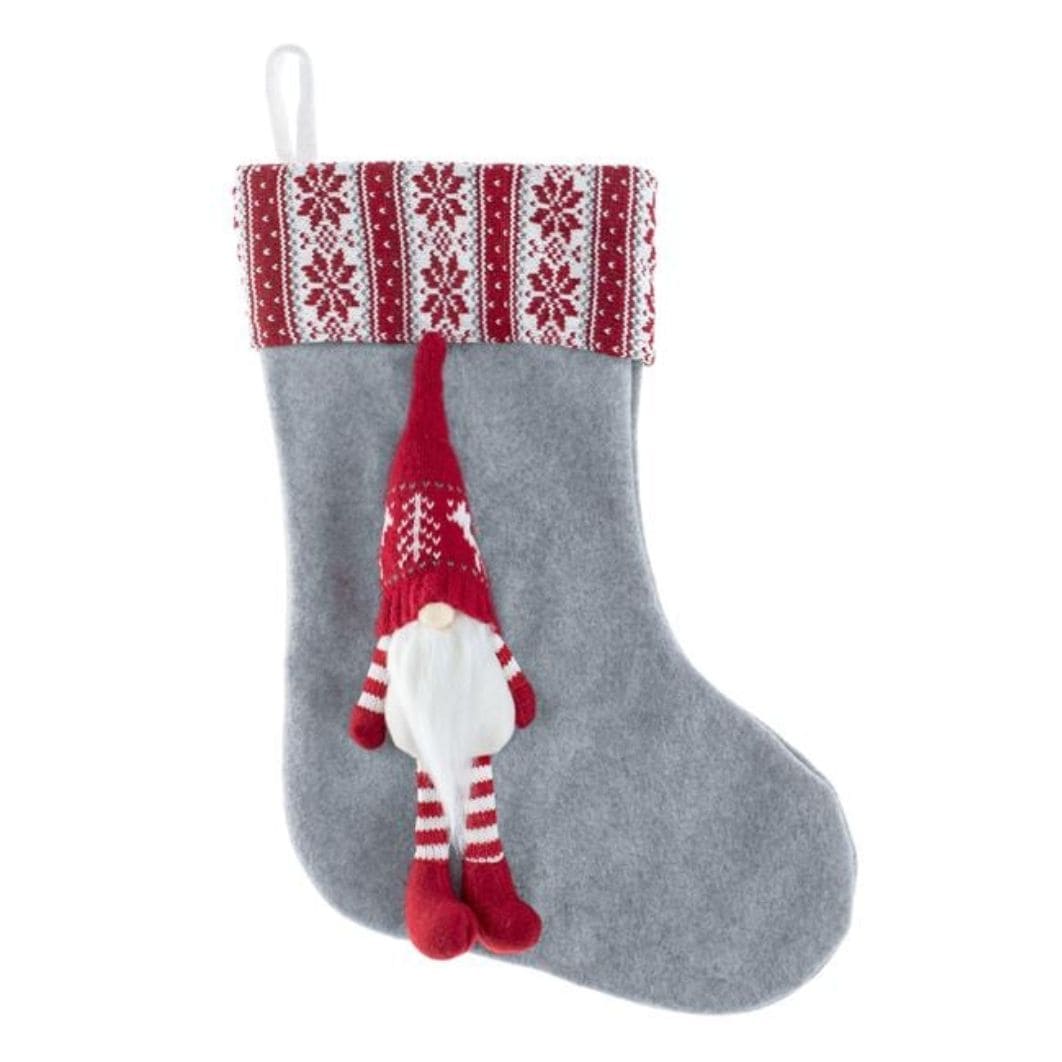 ciorap craciun gnom gri