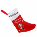 ciorap craciun personalizat baietel coronita rosu