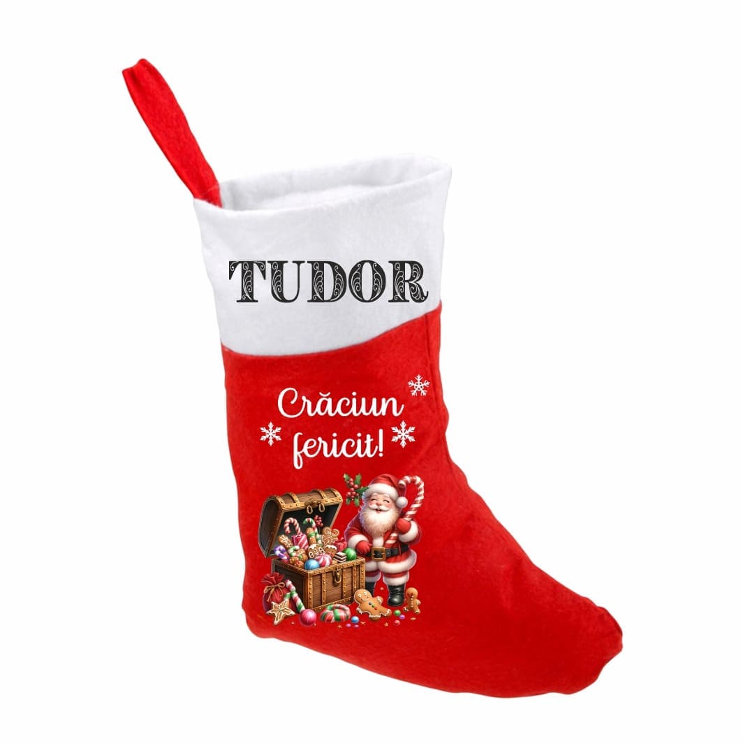 ciorap craciun personalizat mos craciun cufar