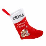 ciorap craciun personalizat ursulet cadouri rosu