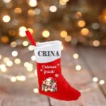 ciorap craciun personalizat ursulet cadouri rosu