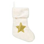 ciorap craciun stea aurie alb