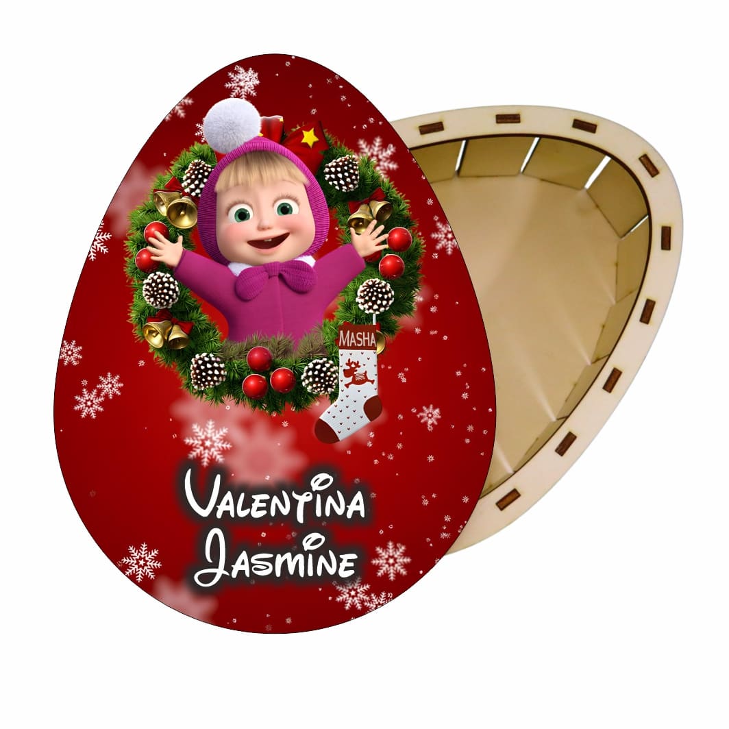 cutie dulciuri craciun ou masha rosu