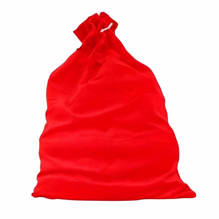 Saculet Personalizat de Craciun Catifelat, Rosu, Mos Craciun, 60 cm, SMCR010 - imagine 4
