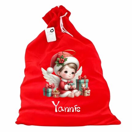 sac mos craciun personalizat ingeras craciun