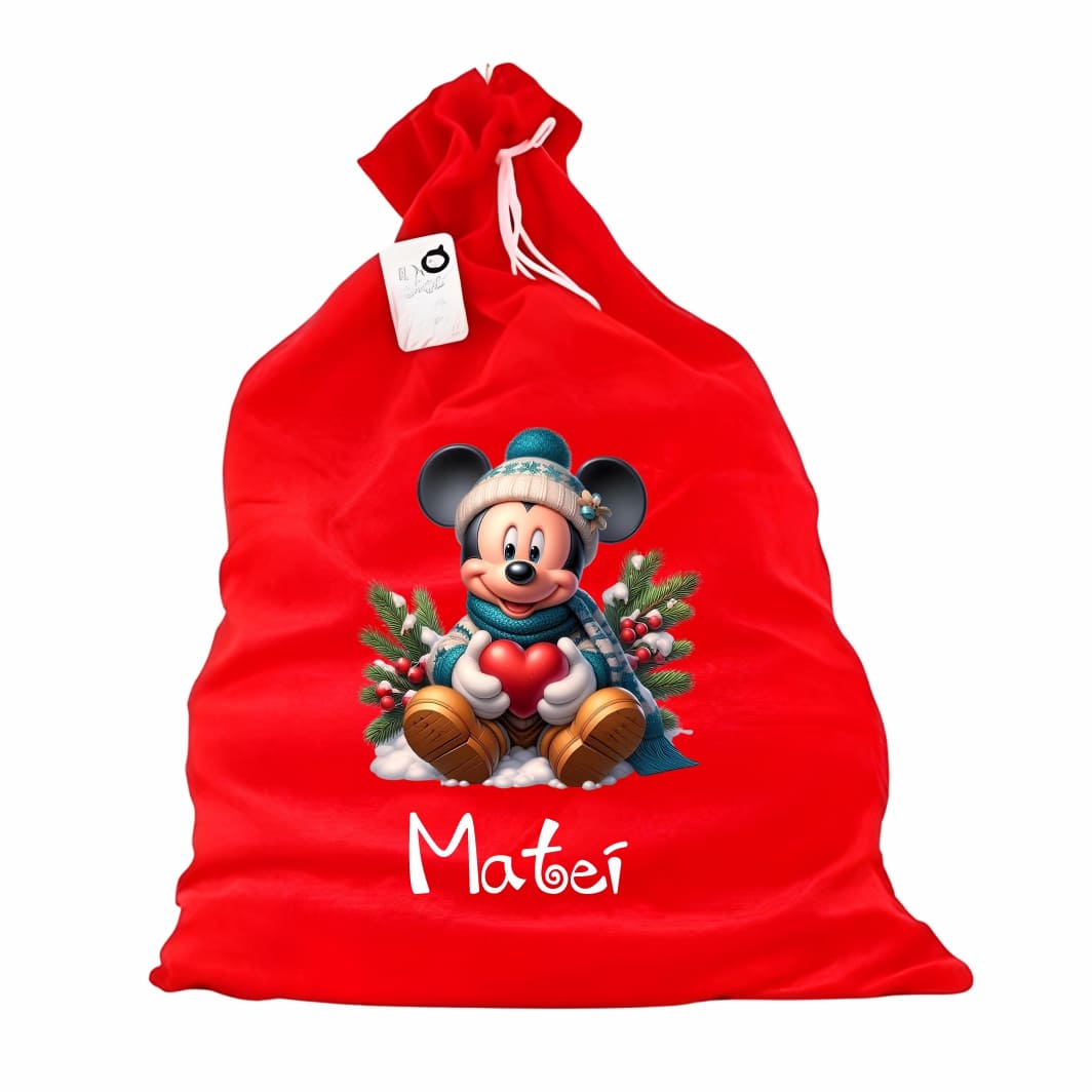 sac mos craciun personalizat mickey craciun