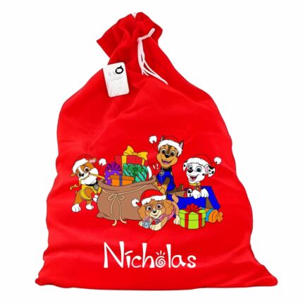 sac mos craciun personalizat paw cadouri