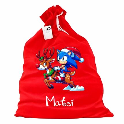sac mos craciun personalizat sonic ren