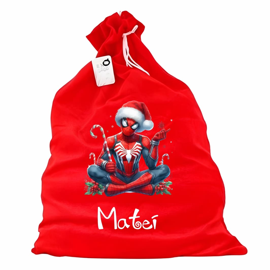 sac mos craciun personalizat spiderman
