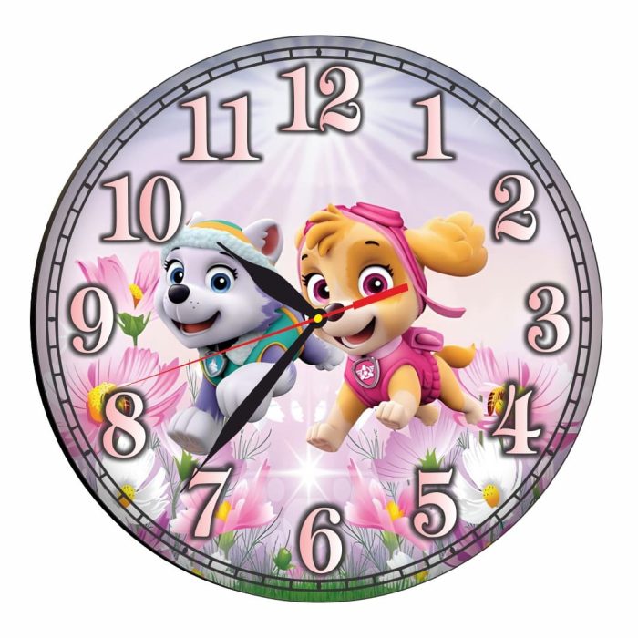 Ceas Disney, Patrula Catelusilor Lemn, 40 cm, CSDUV105 - imagine 1
