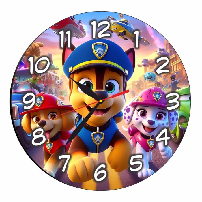 Ceas Disney, Patrula Catelusilor Lemn, 40 cm, CSDUV110 - imagine 1
