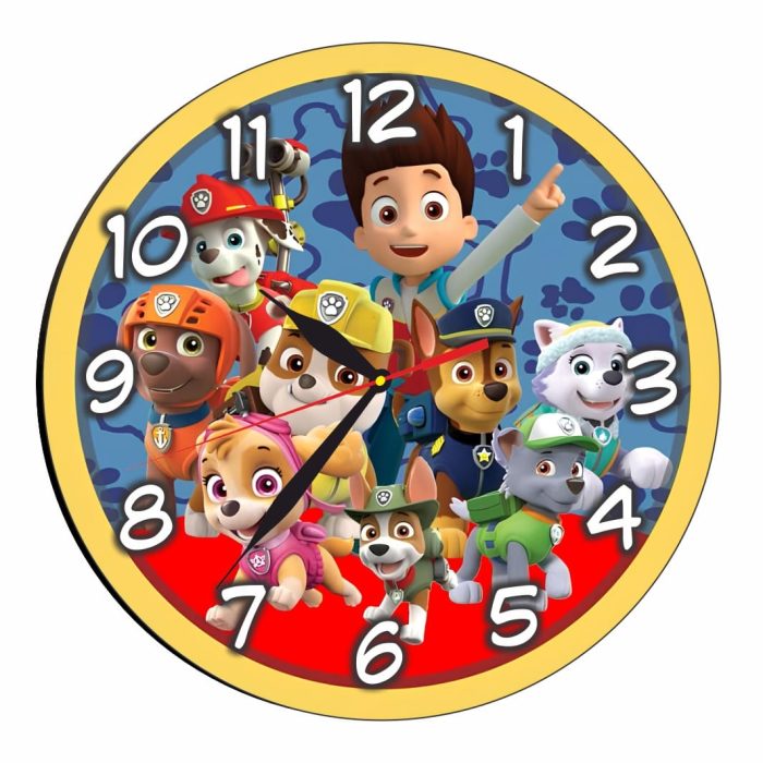 Ceas Disney, Patrula Catelusilor Lemn, 40 cm, CSDUV112 - imagine 1