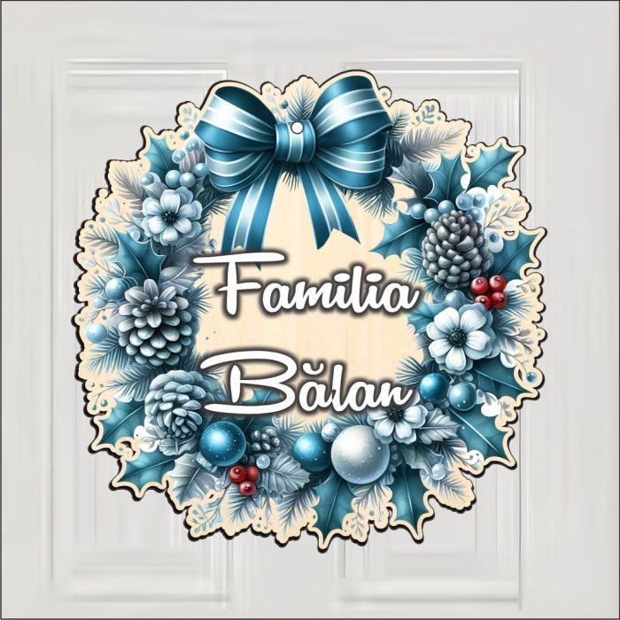 Coronita usa, Craciun, Personalizata, Multicolor, 35x34,5 cm, CUUV009 - imagine 2