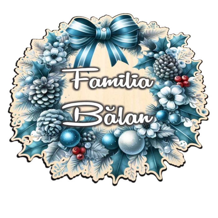 Coronita usa, Craciun, Personalizata, Multicolor, 35x34,5 cm, CUUV009 - imagine 3