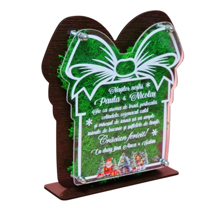Decoratiune Craciun, Nasi, Lemn, 19x16 cm, DCCRUV019 - imagine 3