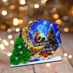 Decoratiune cu licheni, Sarbatori, Craciun, Lemn, 22x16cm, DCCRUV020 - imagine 2