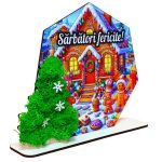 Decoratiune cu licheni, Sarbatori, Craciun, Lemn, 22x16cm, DCCRUV021 - imagine 3