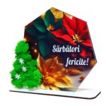 Decoratiune cu licheni, Sarbatori, Craciun, Lemn, 22x16cm, DCCRUV023 - imagine 4