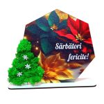 Decoratiune cu licheni, Sarbatori, Craciun, Lemn, 22x16cm, DCCRUV023