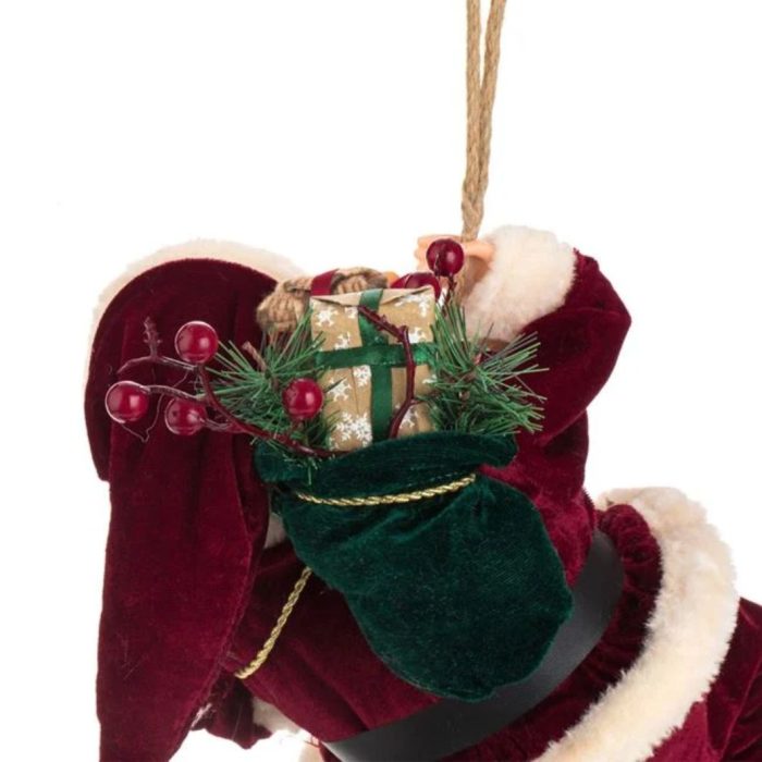 Decoratiune de Craciun, Figurina, Mos Craciun cu Sac, 45cm, DCJ344 - imagine 4