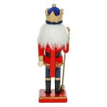 Decoratiune de Craciun, Rege, Lemn, Uniforma, Rosu, Albastru, 20cm, DCJ356 - imagine 3