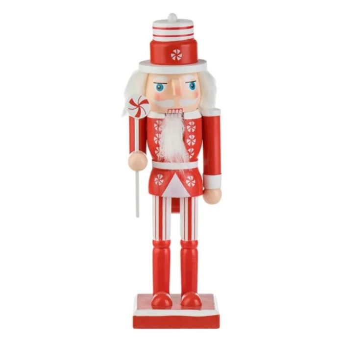Decoratiune de Craciun, Soldat, Lemn, Costum, Candy, 25cm, DCJ359 - imagine 1