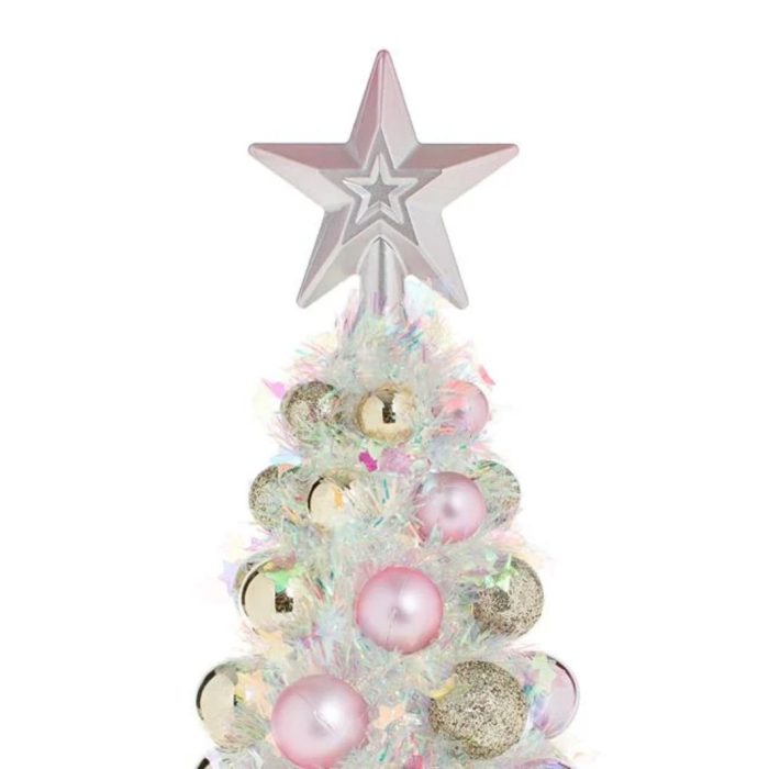 Decoratiune de Craciun, Brad, Globuri, Aurii, Roz, 30cm, DCJ368 - imagine 2