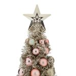 Decoratiune de Craciun, Brad, Globuri, Roz, Bej, 40cm, DCJ369 - imagine 2