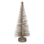 Decoratiune de Craciun, Brad Conic, Bej, Glitter, 35cm, DCJ371