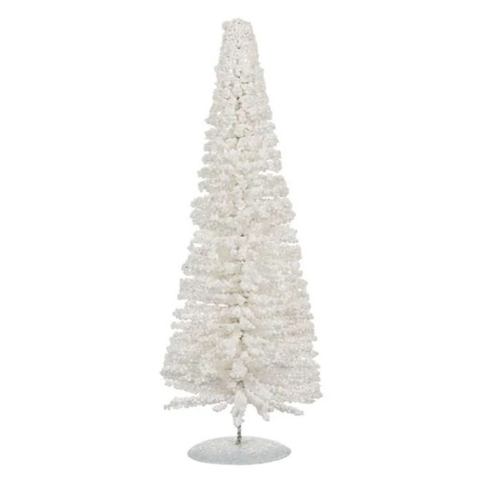 Decoratiune de Craciun, Brad Conic, Zapada, Alb, Glitter, 40cm, DCJ376 - imagine 1