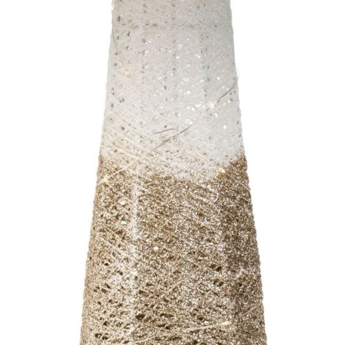 Decoratiune de Craciun, Con, Alb, Glitter, Bej, LED, 15x60cm, DCJ383 - imagine 4