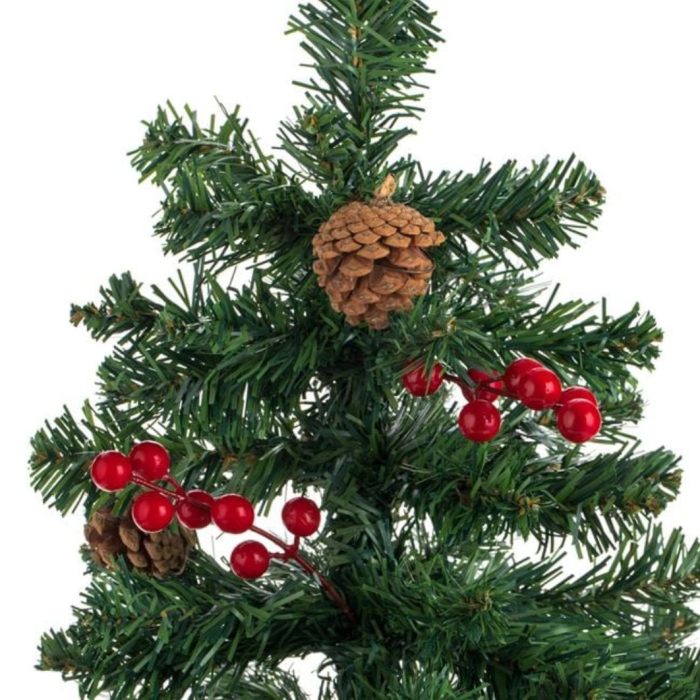 Decoratiune de Craciun, Brad Artificial, Conuri, Pomusoare, Verde, 60cm, DCJ391 - imagine 2