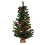 Decoratiune de Craciun, Brad Artificial, LED, 90cm, DCJ404