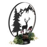 Decoratiune de Craciun, Metalica, Reni, LED, 25x28cm, DCJ408 - imagine 3