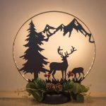 Decoratiune de Craciun, Metalica, Reni, LED, 25x28cm, DCJ408 - imagine 2