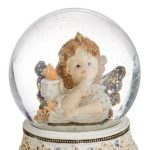 Decoratiune de Craciun, Glob, Ingeras, Vintage, Aripi, Carte, 17cm, DCJ409 - imagine 2