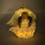 Decoratiune de Craciun, Glob, Ingeras, Aripi, LED, 18cm, DCJ410 - imagine 2