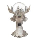 Decoratiune de Craciun, Glob, Figurina, Cap de Ren, LED, 17x21x22cm, DCJ416 - imagine 3