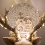 Decoratiune de Craciun, Glob, Figurina, Cap de Ren, LED, 17x21x22cm, DCJ416 - imagine 4