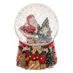 Decoratiune de Craciun, Glob, Muzical, Mos Craciun, Sac, Cadou, 14cm, DCJ417 - imagine 2