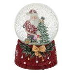 Decoratiune de Craciun, Glob, Muzical, Figurina, Mos Craciun, 15cm, DCJ418 - imagine 2